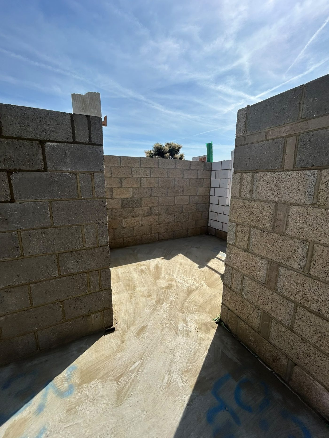 Party walls up in blockwork